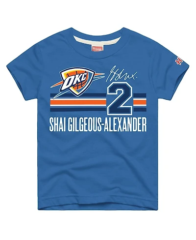 Homage Big Boys and Girls Shai Gilgeous-Alexander Blue Oklahoma City Thunder Remix Signature Name Number Tri-Blend T-Shirt