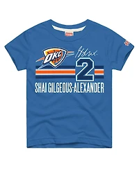 Homage Big Boys and Girls Shai Gilgeous-Alexander Blue Oklahoma City Thunder Remix Signature Name Number Tri-Blend T-Shirt