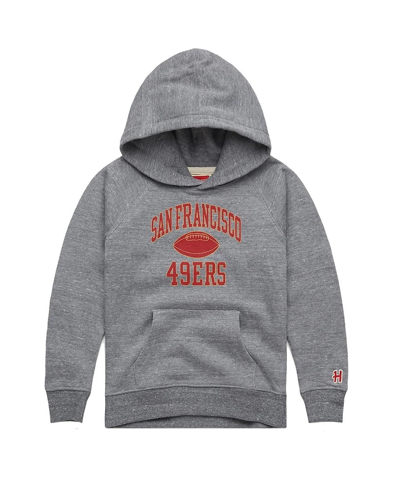 Homage Big Boys and Girls Gray San Francisco 49ers Gridiron Tri-Blend Hoodie
