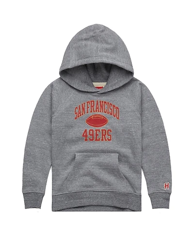 Homage Big Boys and Girls Gray San Francisco 49ers Gridiron Tri-Blend Hoodie
