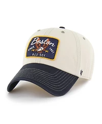 '47 Brand Men's Natural/Navy Boston Red Sox Keepsake Collection Clean Up Adjustable Hat