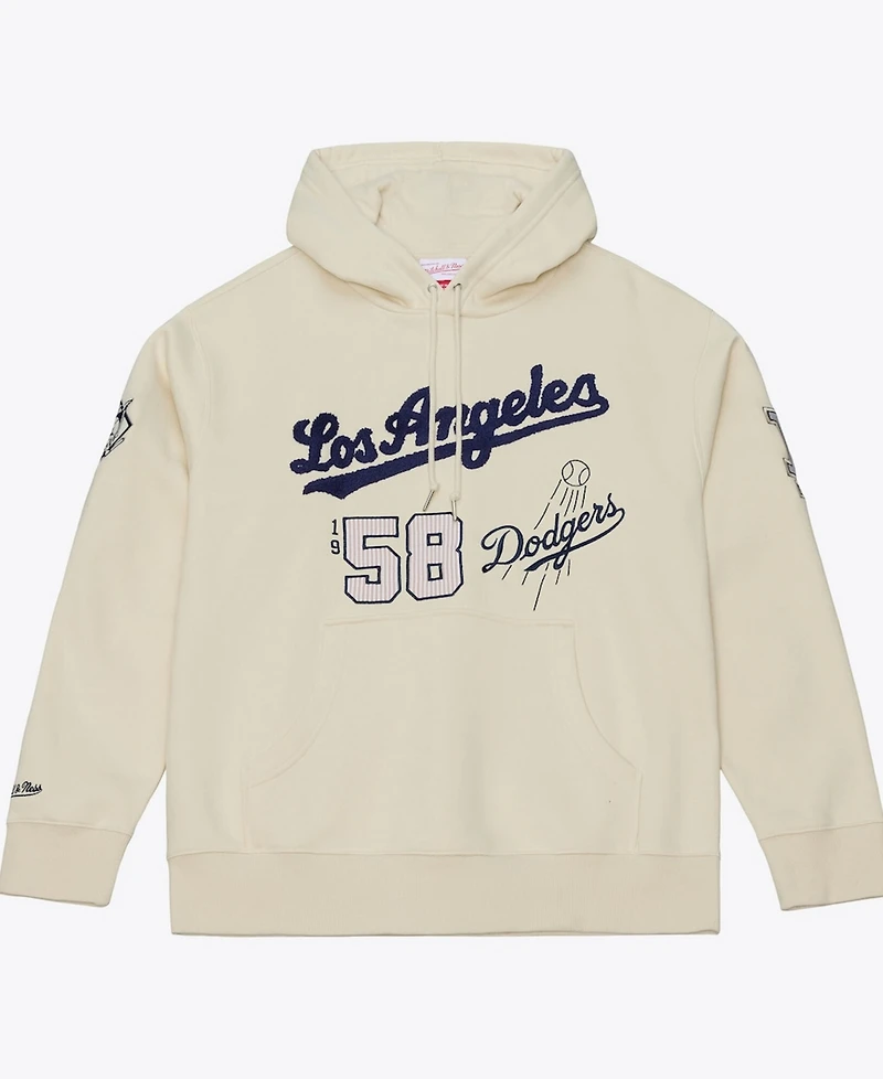 Mitchell & Ness Men's Cream Los Angeles Dodgers Yacht Rock Fleece Hoodie