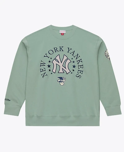 Mitchell & Ness Men's Green New York Yankees Yacht Rock Fleece Sweatshirt
