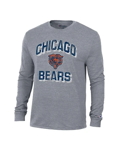 Champion Men's Charcoal Chicago Bears Ultimate Tri-Blend Long Sleeve T-Shirt