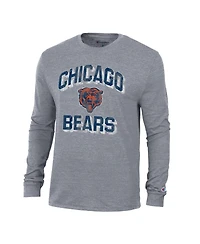 Champion Men's Charcoal Chicago Bears Ultimate Tri-Blend Long Sleeve T-Shirt
