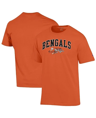 Champion Men's Orange Cincinnati Bengals Arch Over Logo T-Shirt