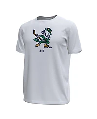 Under Armour Men's White Notre Dame Fighting Irish Hockey Leprechaun Tech Stretch T-Shirt