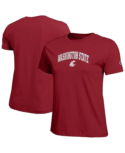 Champion Women's Crimson Washington State Cougars Arched Over Logo T-Shirt