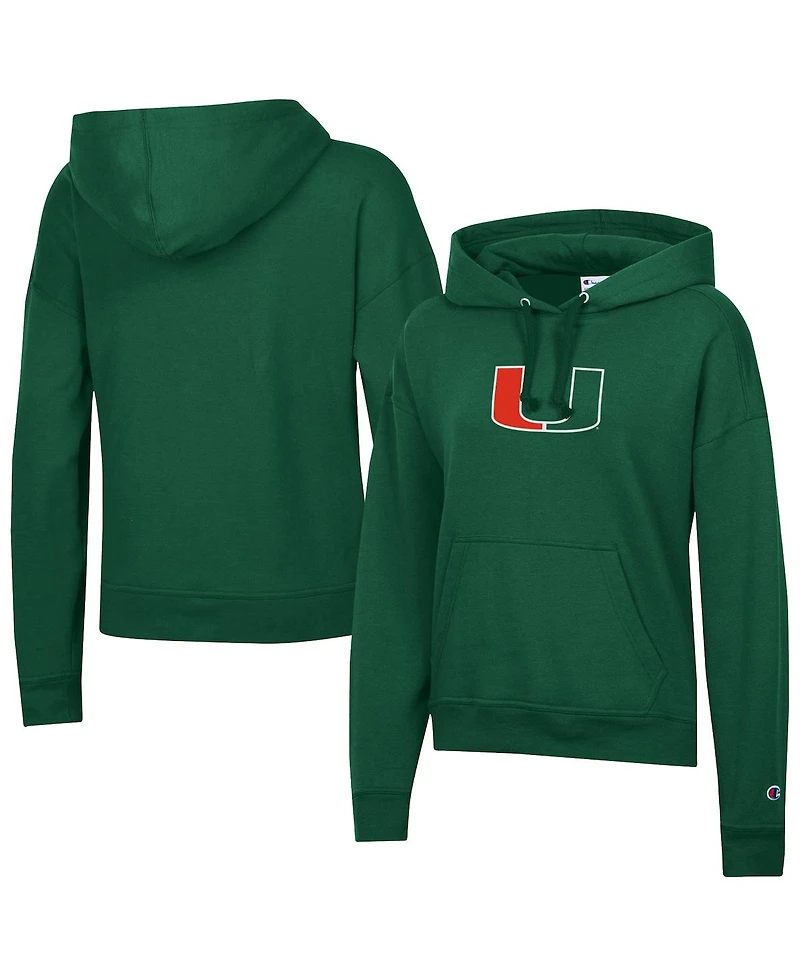 Champion Women's Green Miami Hurricanes Powerblend Fleece Hoodie