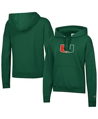 Champion Women's Green Miami Hurricanes Powerblend Fleece Hoodie