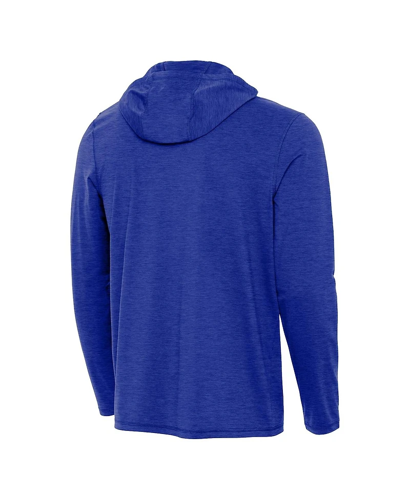 Antigua Men's Heather Royal Los Angeles Dodgers Back-to-Back World Series s Tidy Quarter-Zip Hoodie