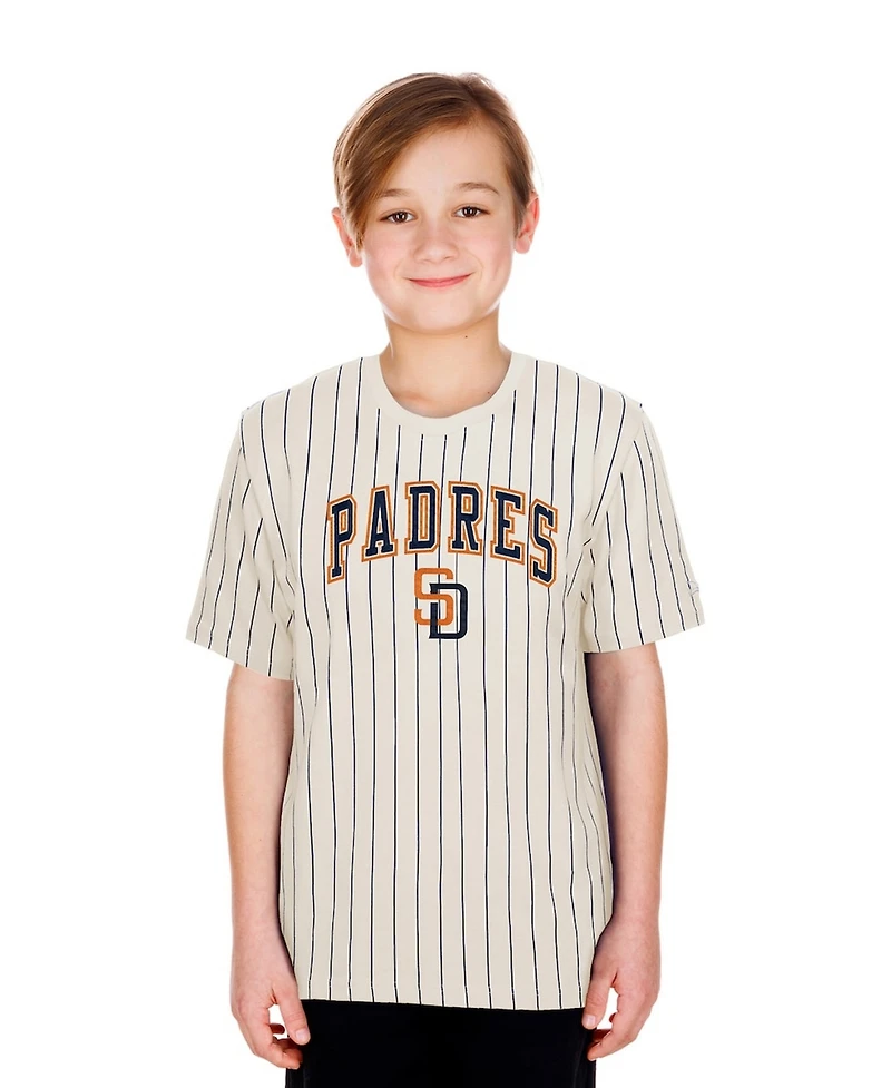 New Era Big Boys and Girls Cream San Diego Padres 2026 City Connect Pinstripe T-Shirt