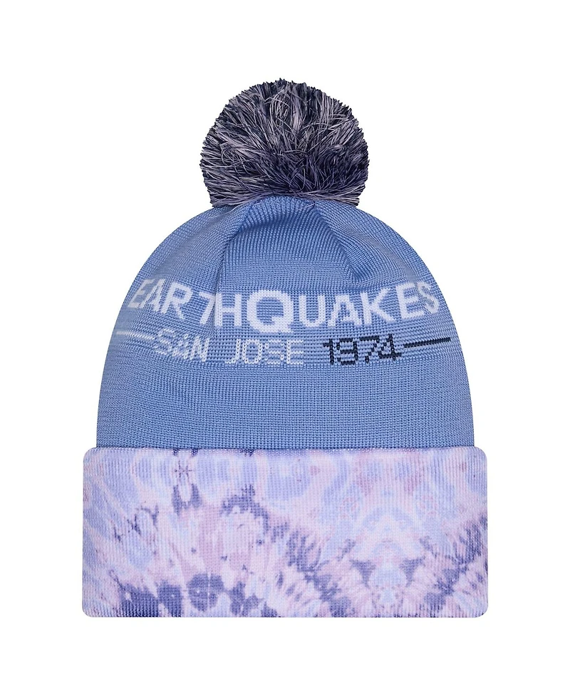 New Era Men's Light Blue San Jose Earthquakes 2026 Jersey Hook Cuffed with Pom Knit Hat