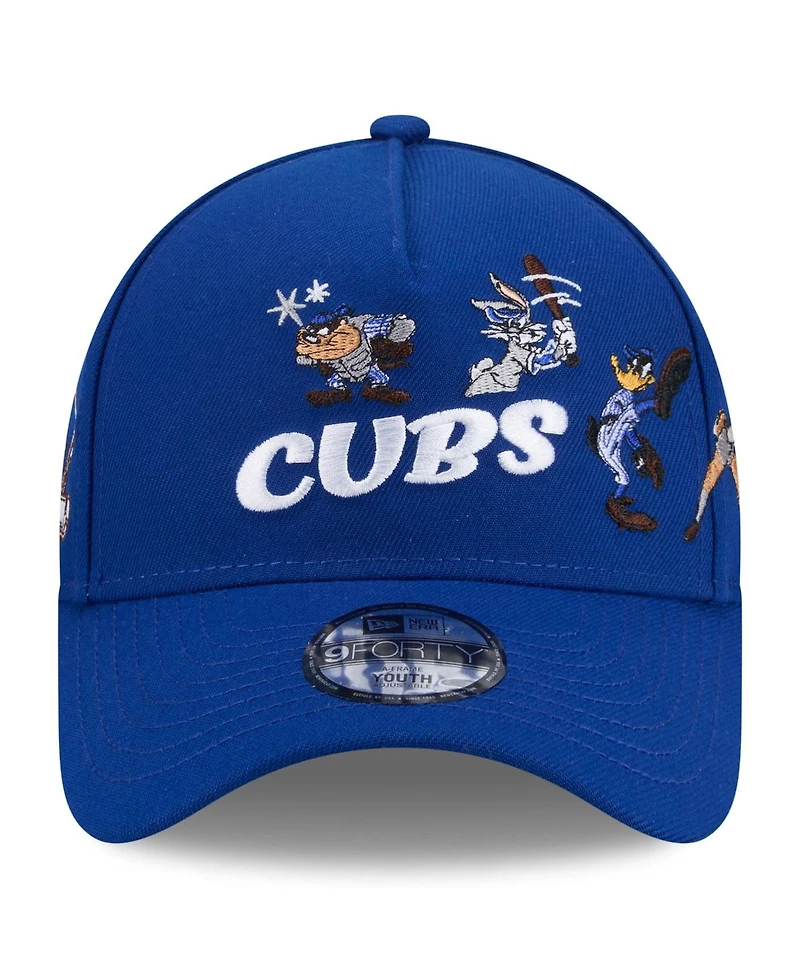 New Era Big Boys and Girls Royal Chicago Cubs Looney Tunes A-Frame 9FORTY Adjustable Hat