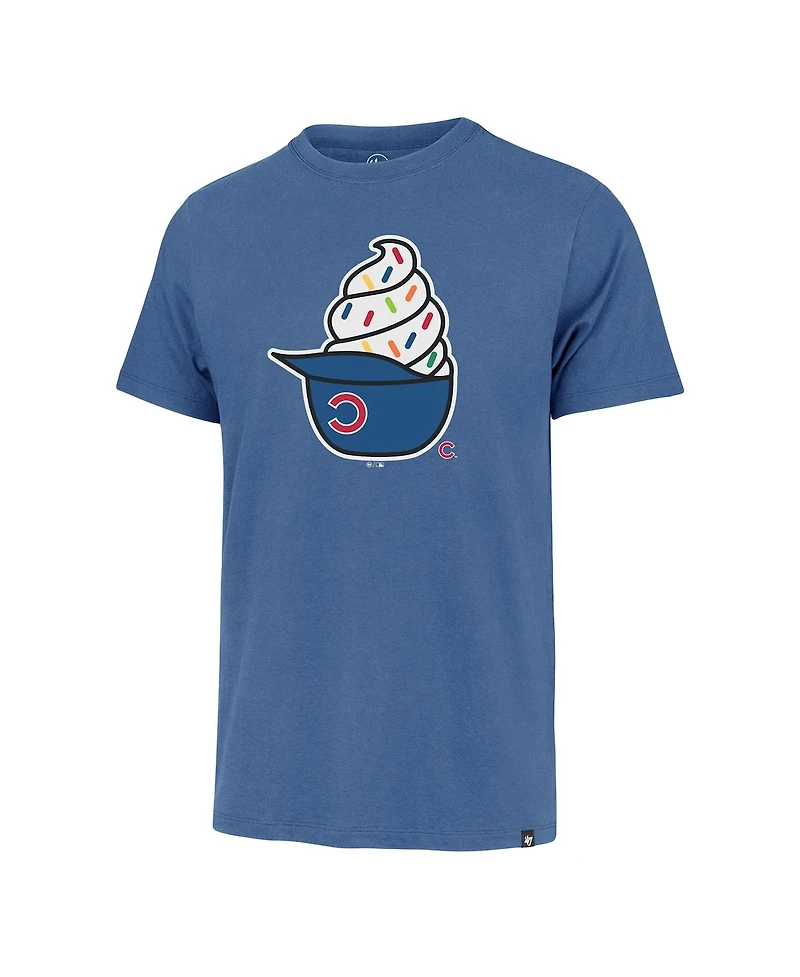 '47 Brand Men's Royal Chicago Cubs Ice Cream Helmet Franklin T-Shirt