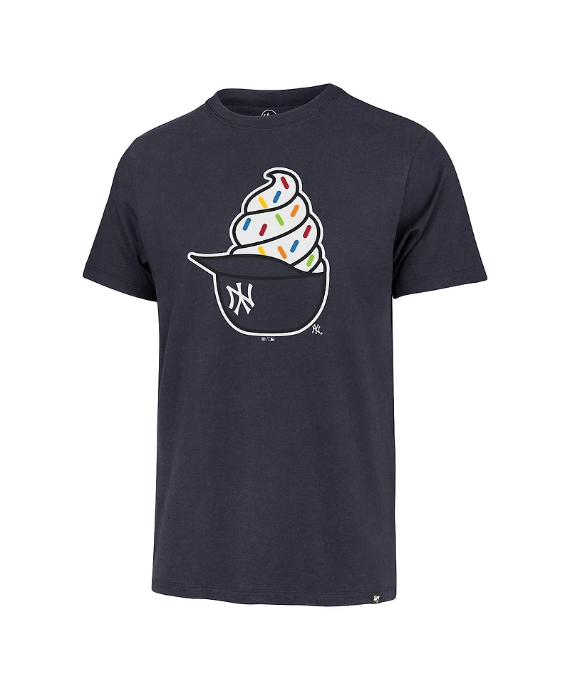 '47 Brand Men's Navy New York Yankees Ice Cream Helmet Franklin T-Shirt