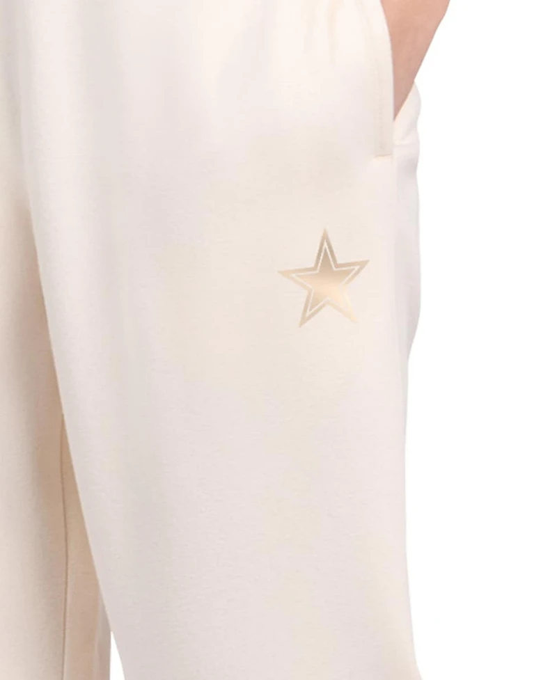 Starter Women's Cream Dallas Cowboys Pastel High Waisted Travel Fleece Pants