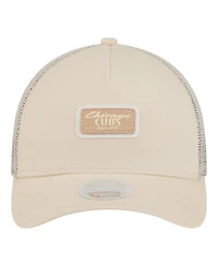 New Era Women's Light Beige Chicago Cubs Tonal Patch 9FORTY M-Crown A-Frame Trucker Adjustable Hat
