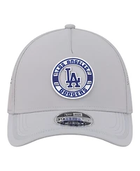 New Era Men's Gray Los Angeles Dodgers Patch 39THIRTY A-Frame M-Crown Perforated Flex Hat