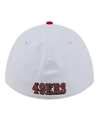 New Era Men's White/Scarlet San Francisco 49ers Patch 39THIRTY A-Frame M-Crown Perforated Flex Hat