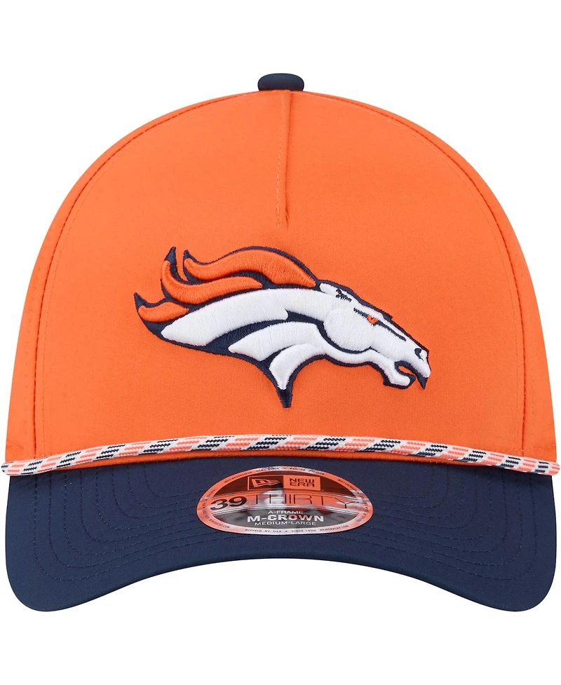 New Era Men's Orange/Navy Denver Broncos Rope M-Crown A-Frame 39THIRTY Flex Hat