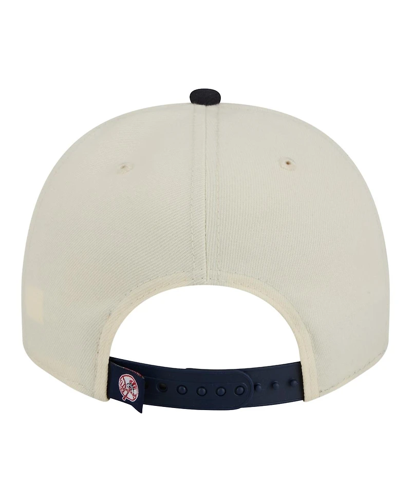 New Era Men's Cream/Navy New York Yankees Classic A-Frame 9FIFTY Snapback Hat