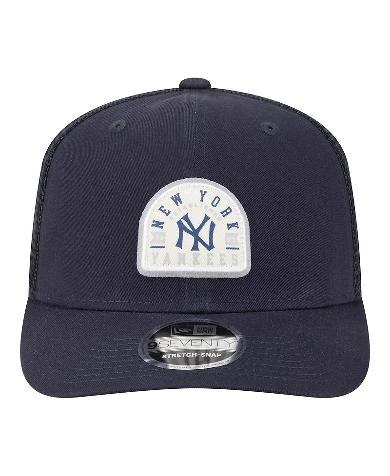 New Era Men's Navy New York Yankees Throwback Contest 9SEVENTY Adjustable Trucker Hat