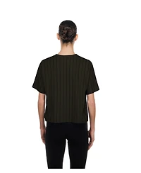 New Era Women's Charcoal New York Mets City Connect Throwback Meshback Pinstripe Boxy T-Shirt