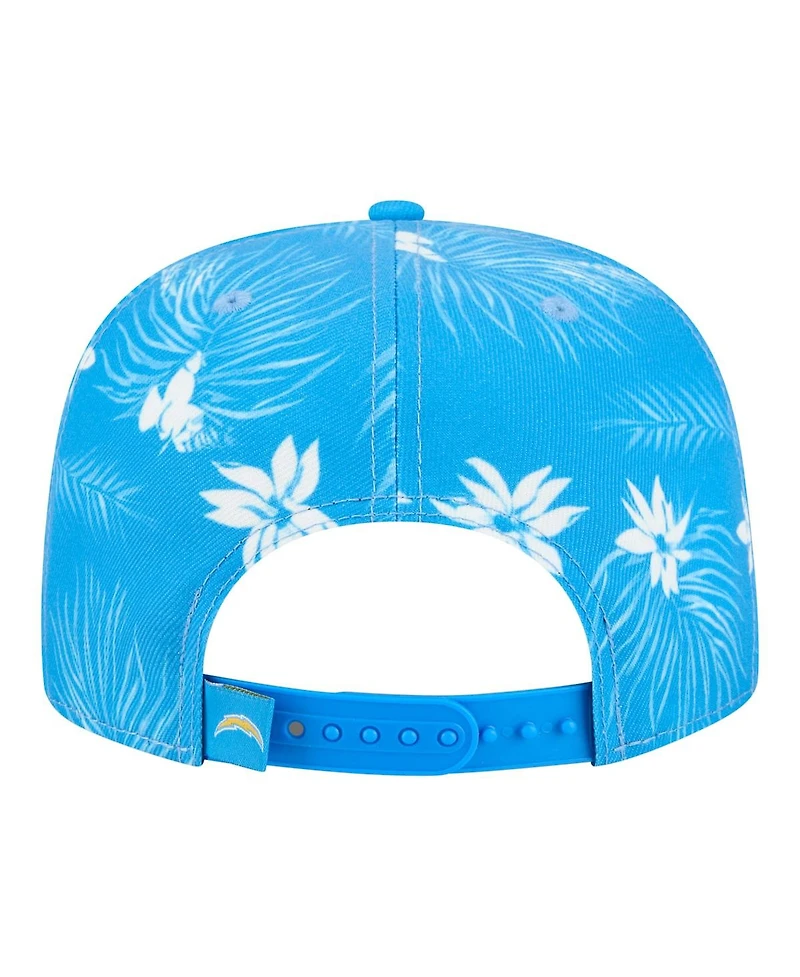 New Era Men's Powder Blue Los Angeles Chargers Palm Print A-Frame 9FIFTY Snapback Hat
