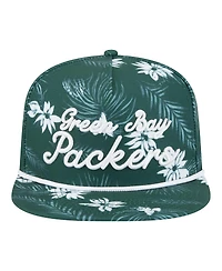 New Era Men's Green Green Bay Packers Palm Print A-Frame 9FIFTY Snapback Hat