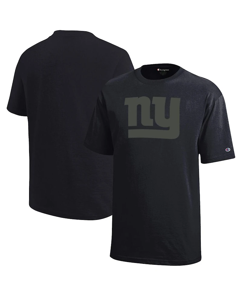 Champion Big Boys and Girls Black New York Giants Tonal T-Shirt