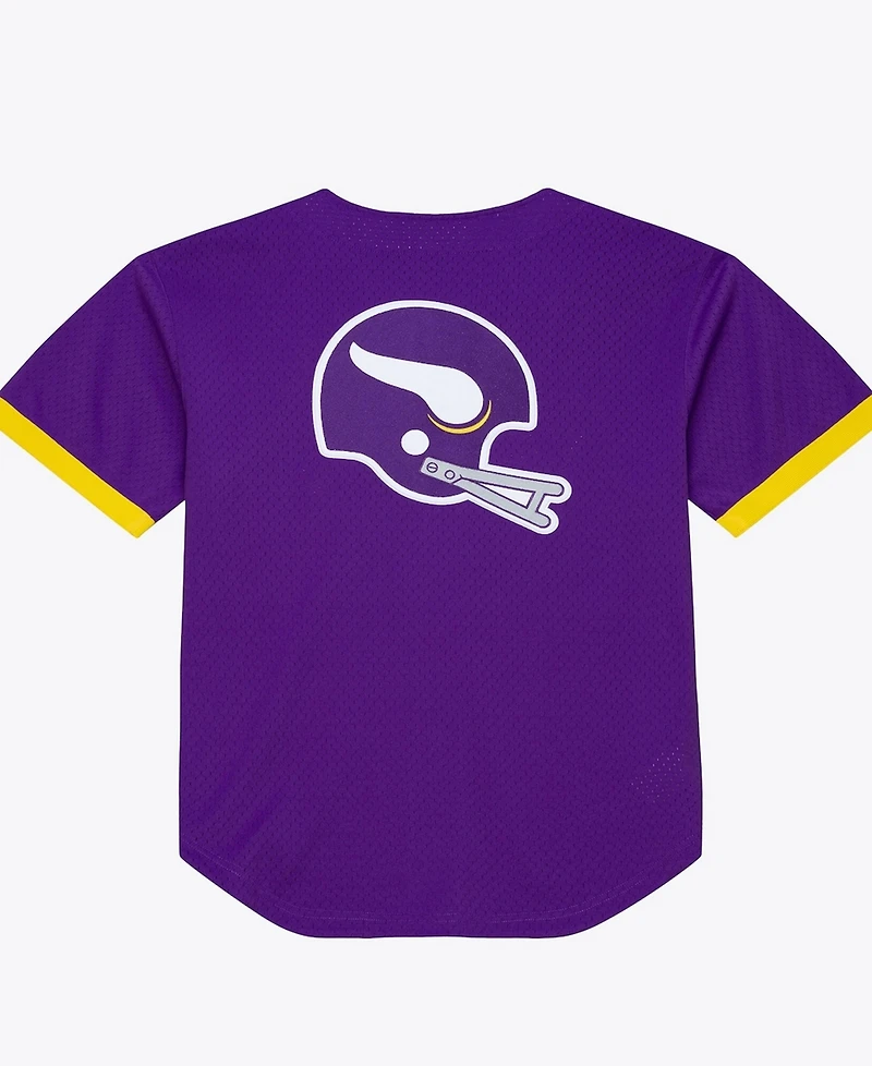 Mitchell & Ness Men's Purple Minnesota Vikings Head Coach Mesh Full-Button Fashion Jersey