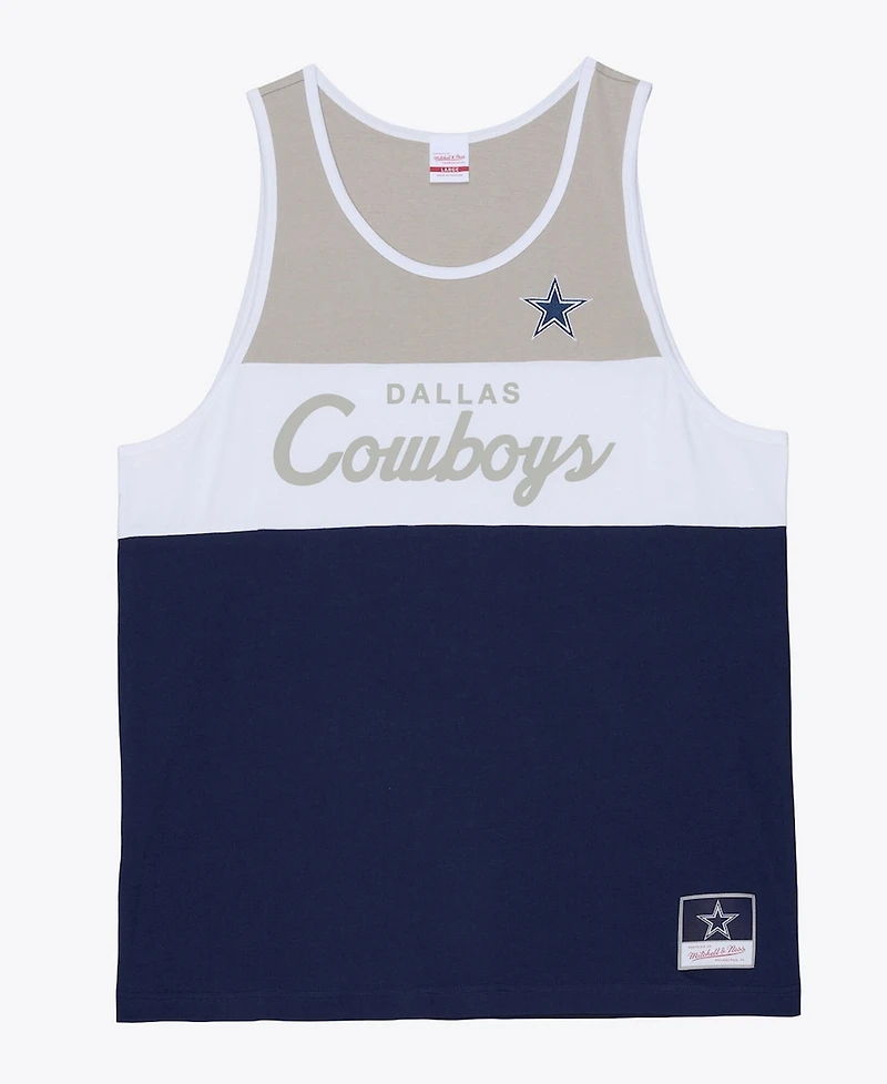 Mitchell & Ness Men's Navy/Silver Dallas Cowboys Head Coach Tank Top