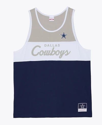 Mitchell & Ness Men's Navy/Silver Dallas Cowboys Head Coach Tank Top