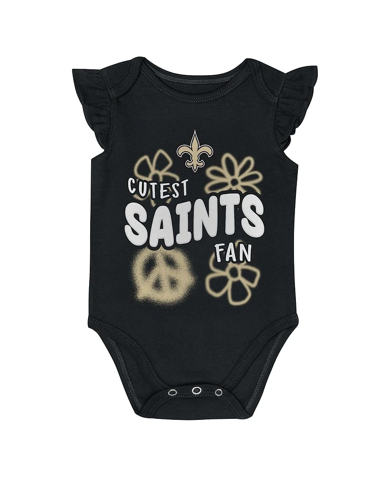 Outerstuff Boys and Girls 2 Piece New Orleans Saints The Sunshine Bodysuit Set