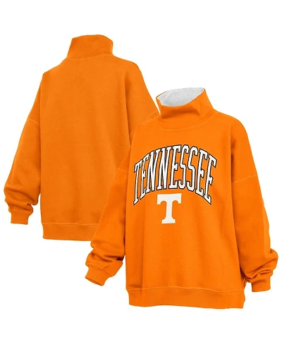 Pressbox Women's Tennessee Orange Volunteers Oversized Mock Neck Sweatshirt