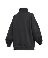 Pressbox Women's Black Purdue Boilermakers Oversized Mock Neck Sweatshirt