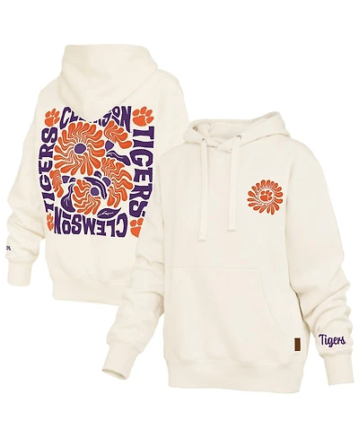Pressbox Women's Cream Clemson Tigers Elena Janise Hoodie