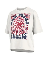 Pressbox Women's White Ole Miss Rebels Harmony Oversized Slub T-Shirt