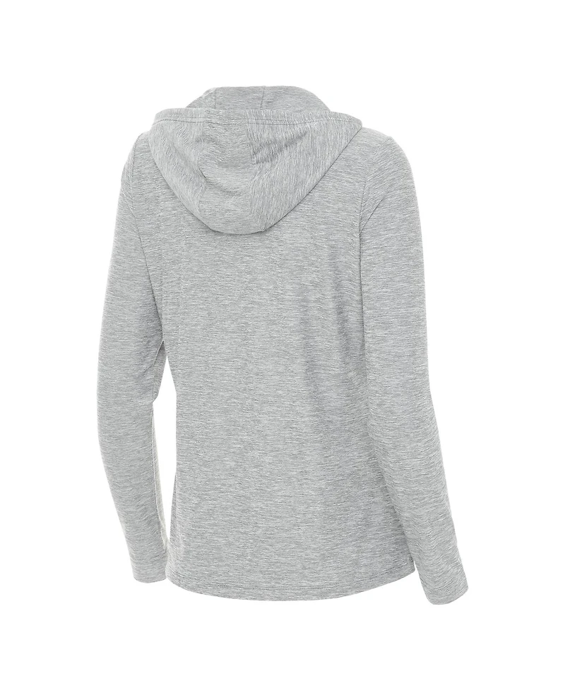 Antigua Women's Heather Gray Indiana Hoosiers Daybreak Quarter-Zip Hoodie