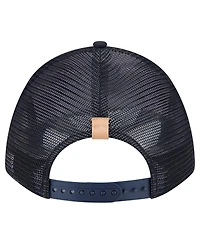 New Era Men's Stone/Navy New York Yankees Text A-Frame Trucker 9FORTY Hat