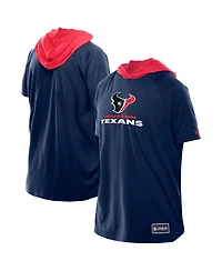 New Era Men's Navy Houston Texans Combine Authentic Hooded Raglan Short-Sleeve T-Shirt