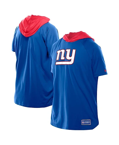 New Era Men's Royal York Giants Combine Authentic Hooded Raglan Short-Sleeve T-Shirt
