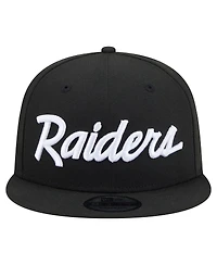 New Era Men's Black Las Vegas Raiders Core Team Script 9FIFTY Snapback Hat