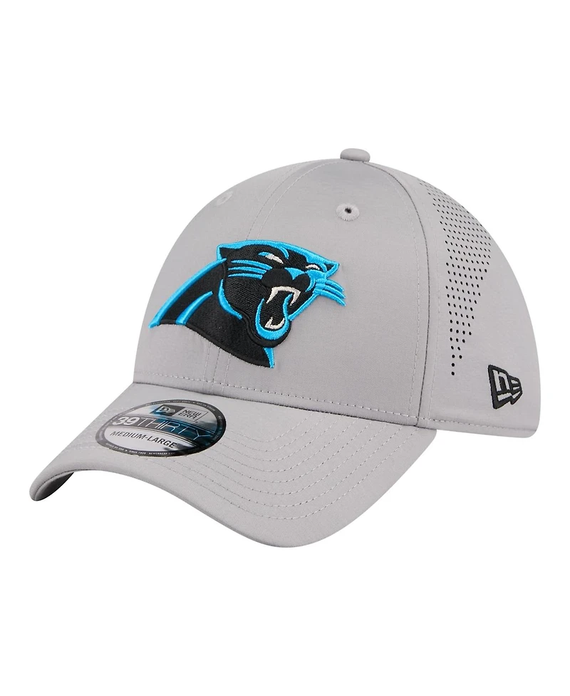 New Era Men's Gray Carolina Panthers Perforated 39THIRTY Flex Hat
