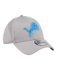 New Era Men's Gray Detroit Lions Perforated 39THIRTY Flex Hat