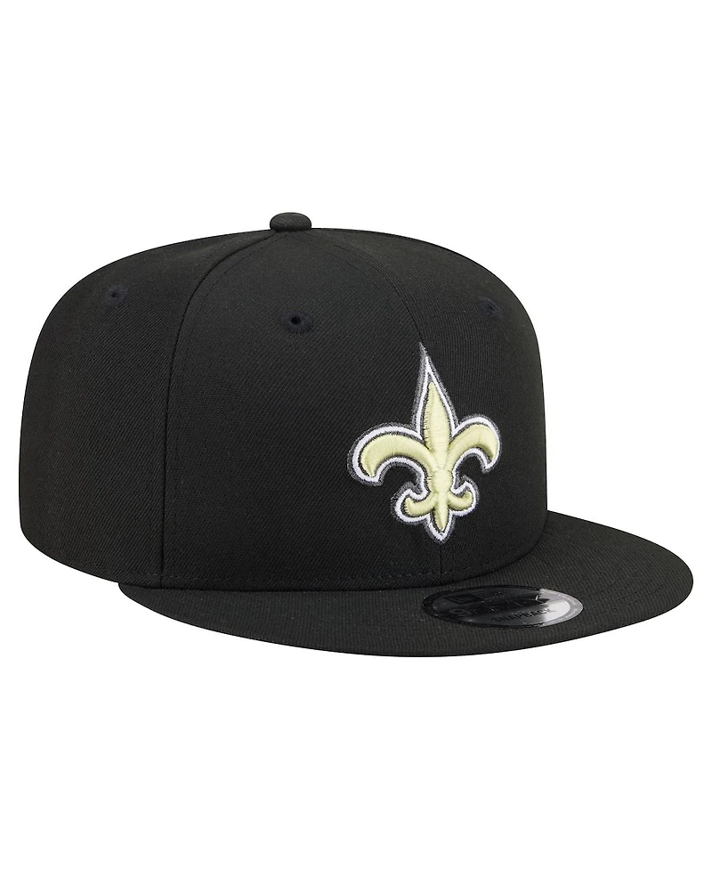 New Era Men's Black New Orleans Saints 9FIFTY Snapback Hat