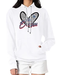 G-iii 4Her by Carl Banks Women's White Los Angeles Dodgers Leopard Heart Pullover Hoodie