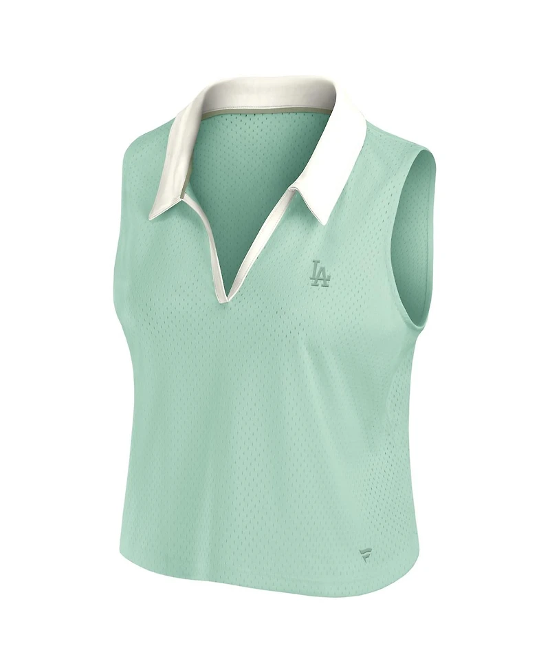 Fanatics Women's Mint Los Angeles Dodgers Studio Wellness V-Neck Tank Top