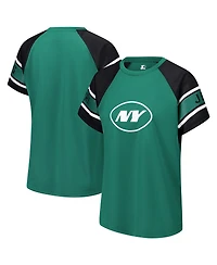Starter Women's Green New York Jets 1st Rounder Color Block Raglan Top
